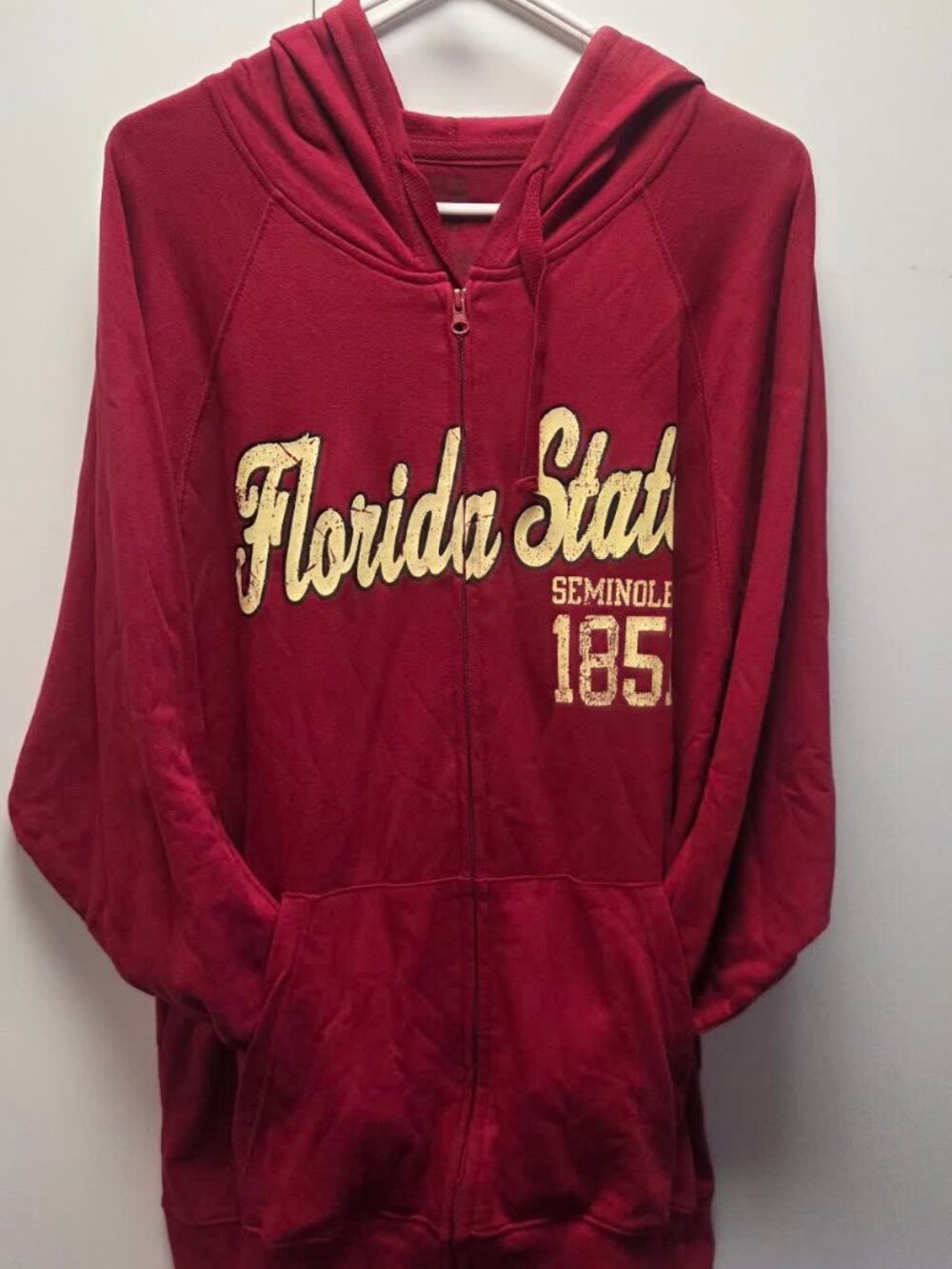 Florida State Seminoles Hoodie Mens XL Full Zip Varsity Classics Garnet 1851